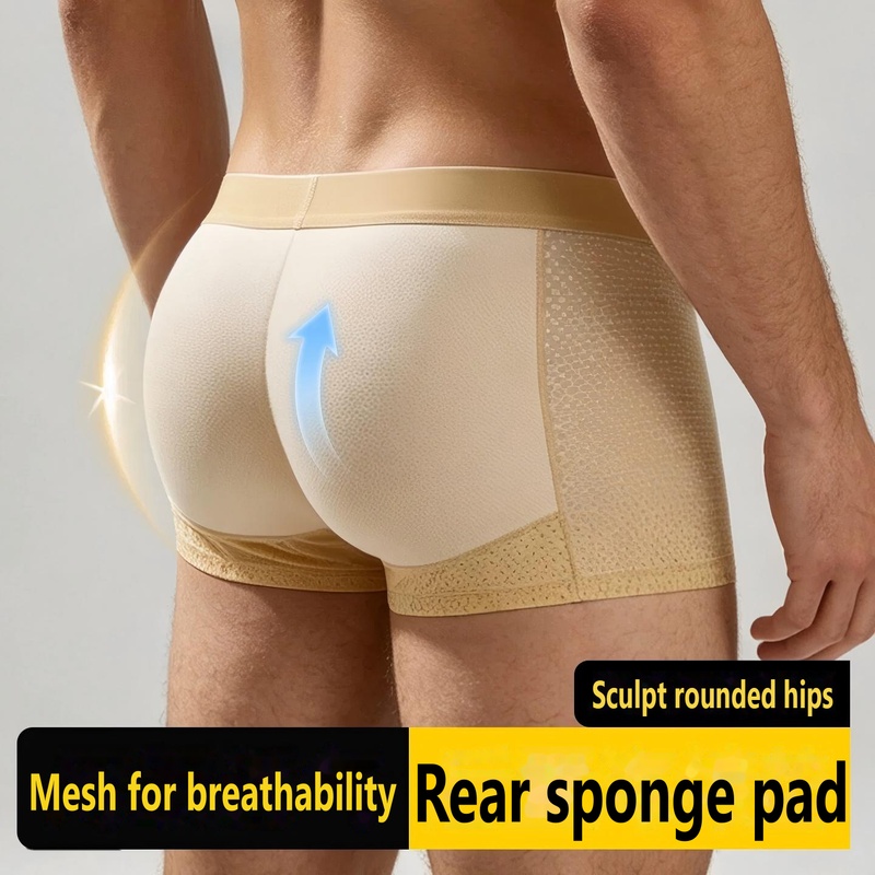 Boxer Shorts Modal - Cuecas Boxer Masculinas Acolchoadas, Sexy, Levanta