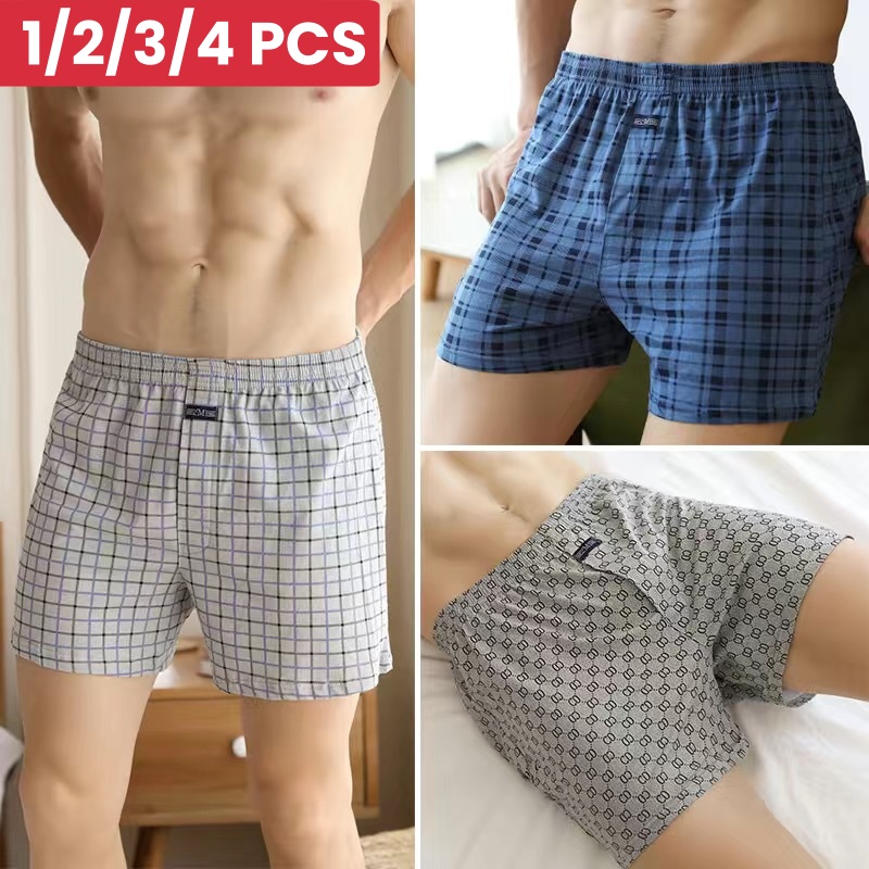 Boxer Brief Pack Cotton - 1/2/3/4 pçs plus size M-XXXL algodão